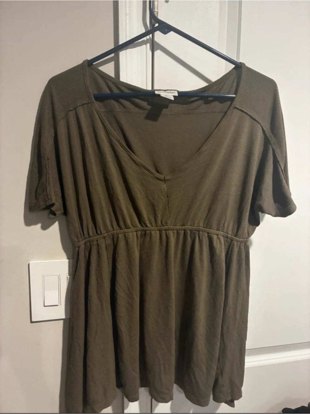 Motherhood Maternity Olive V-Neck Empire Waist Top